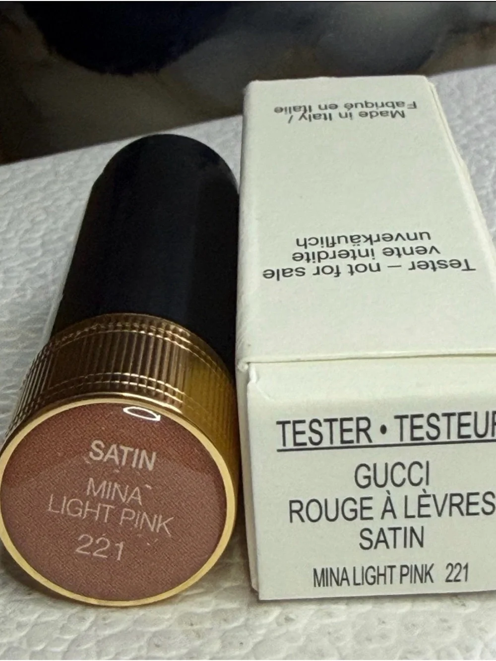 Gucci Satin Lipstick Mina Light Pink 221 - NEW-Tester-Not Used